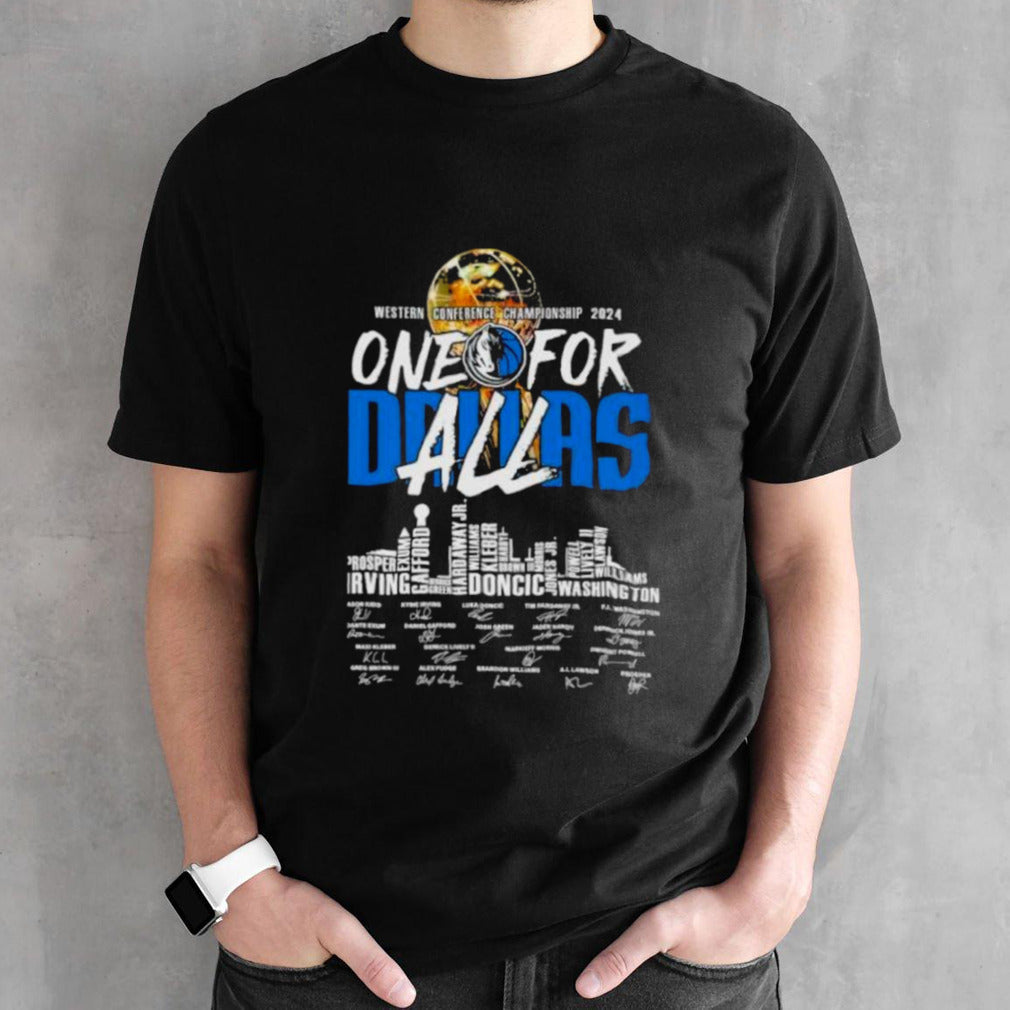 Dallas Mavericks Western Conference Championship 2024 One For All Dallas Signatures Shirt