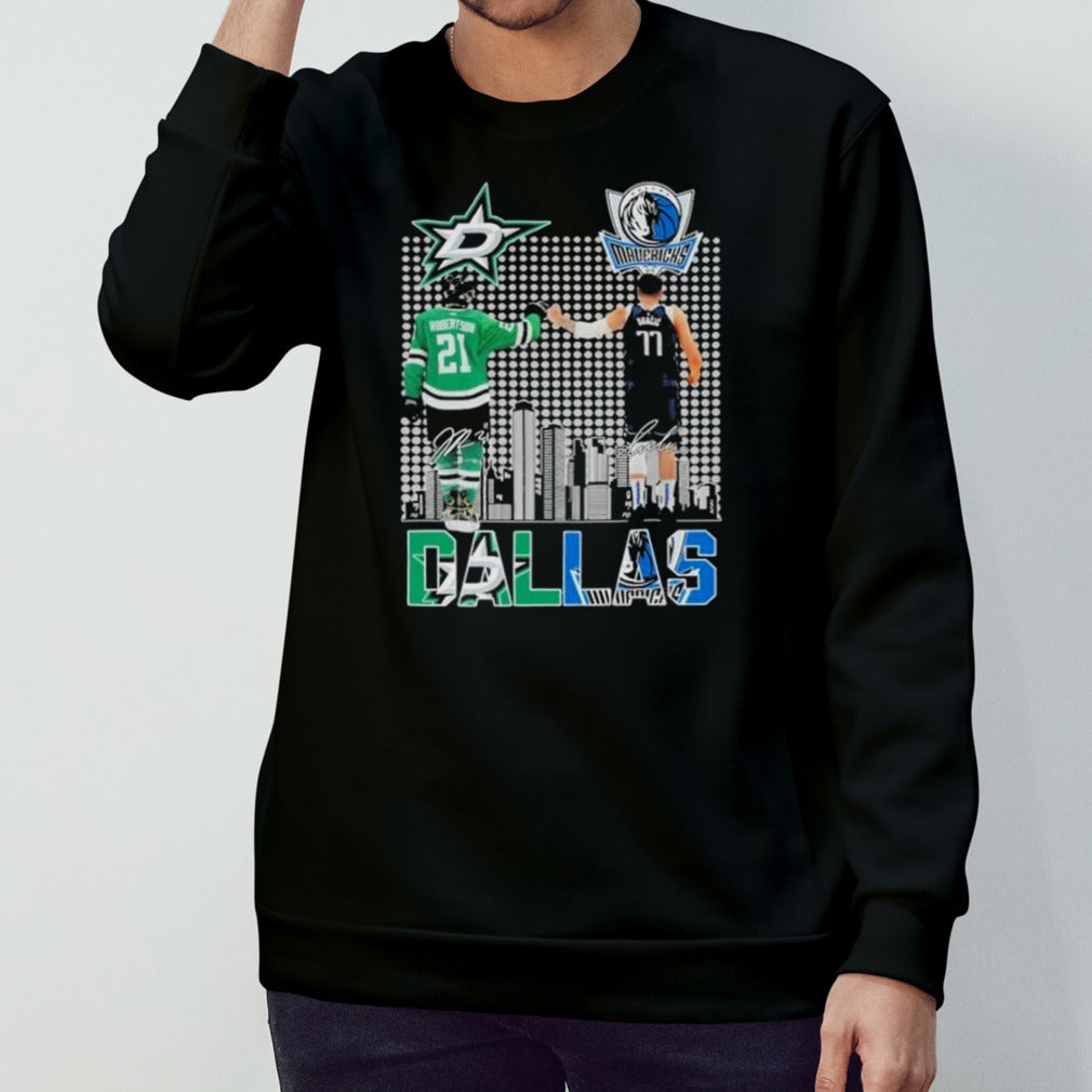 Dallas Stars Jason Robertson Dallas Mavericks The Legend Signatures Shirt
