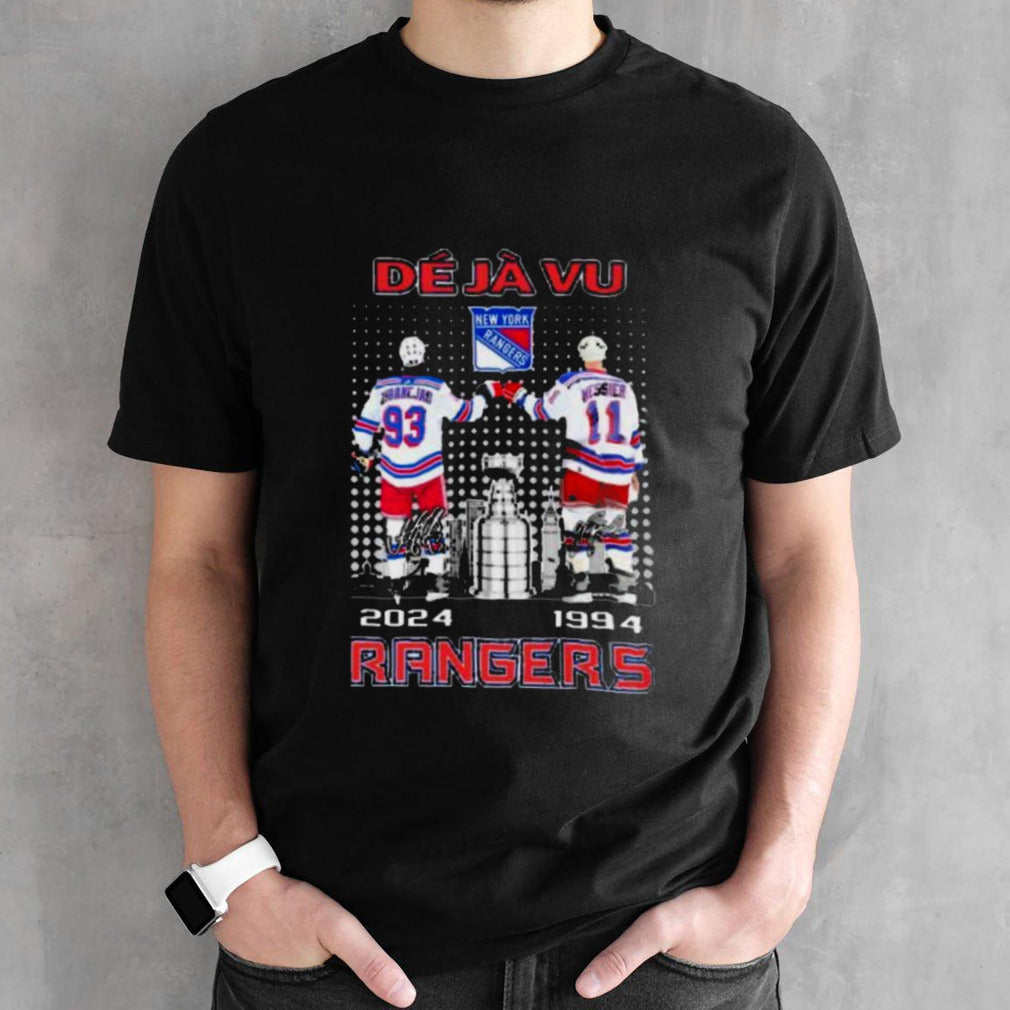 De Ja Vu Mika Zibanejad And Mark Messier New York Rangers Signatures Shirt