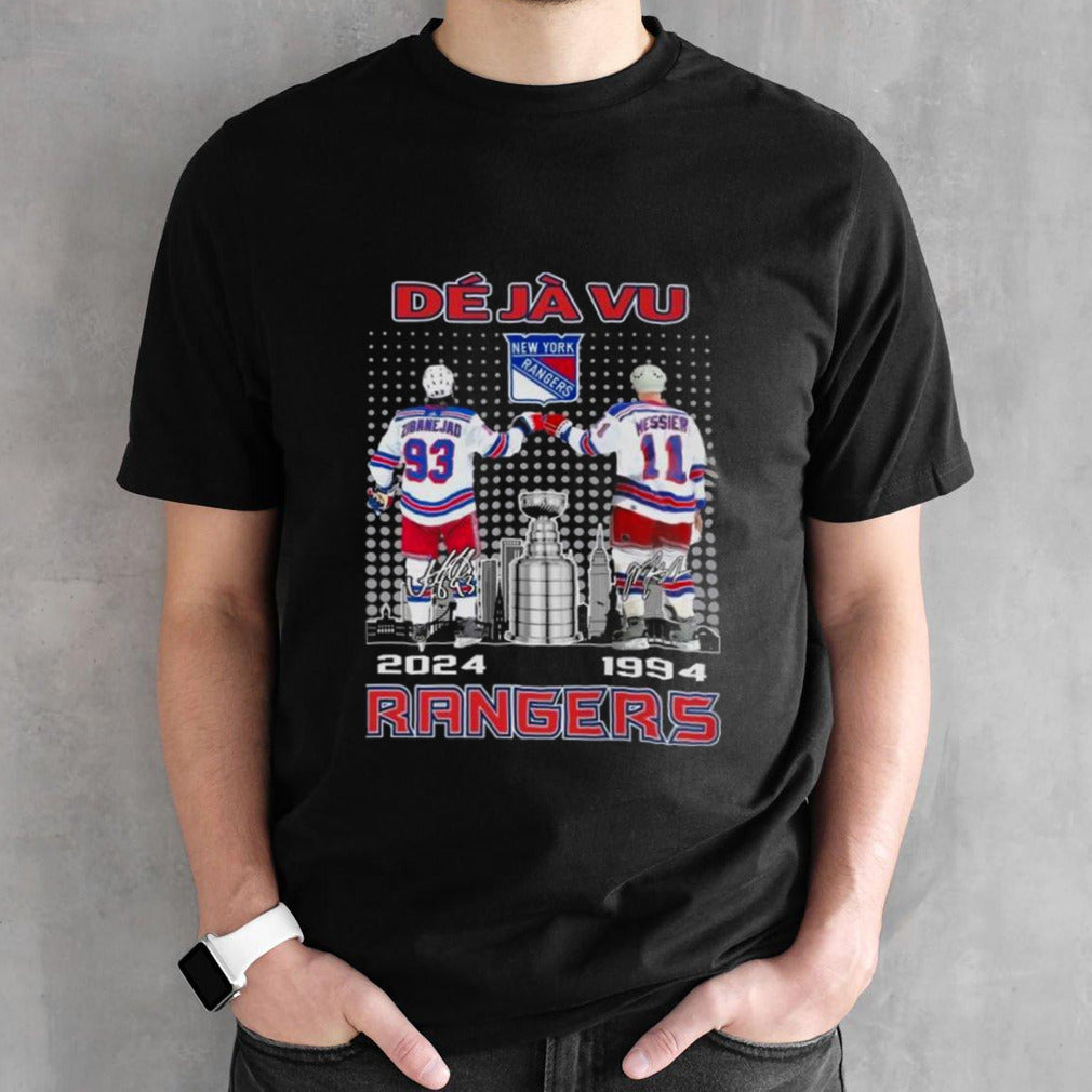 Deja Vu New York Rangers Messier 1994 And Zibanejad Signatures 2024 T-shirt