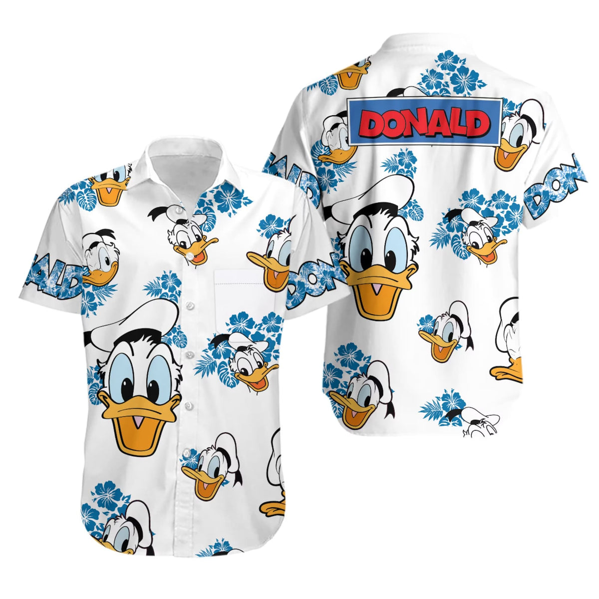 Donald Hibiscus Hawaiian Shirt