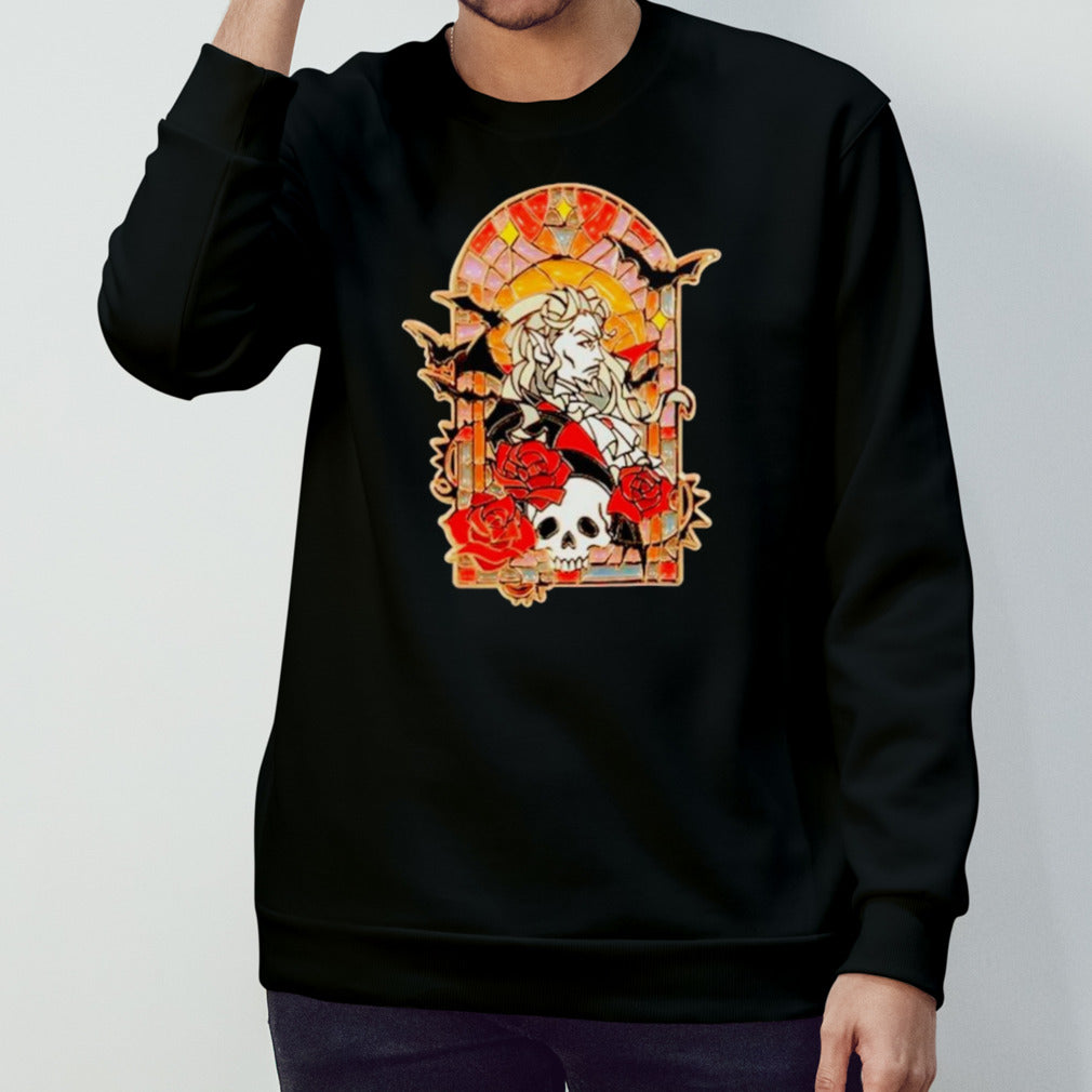 Dracula stained glass pin shirts
