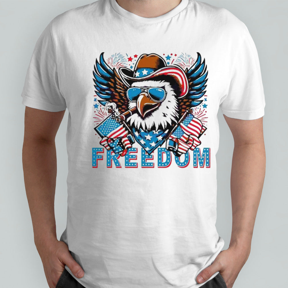 Eagles Cowboy Freedom Us Flag 4th Of July 2024 T-shirt