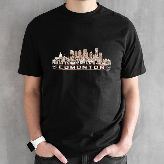 Edmonton Oilers Hockey Team All Time Legends Edmonton City Skyline 2024 Shirts