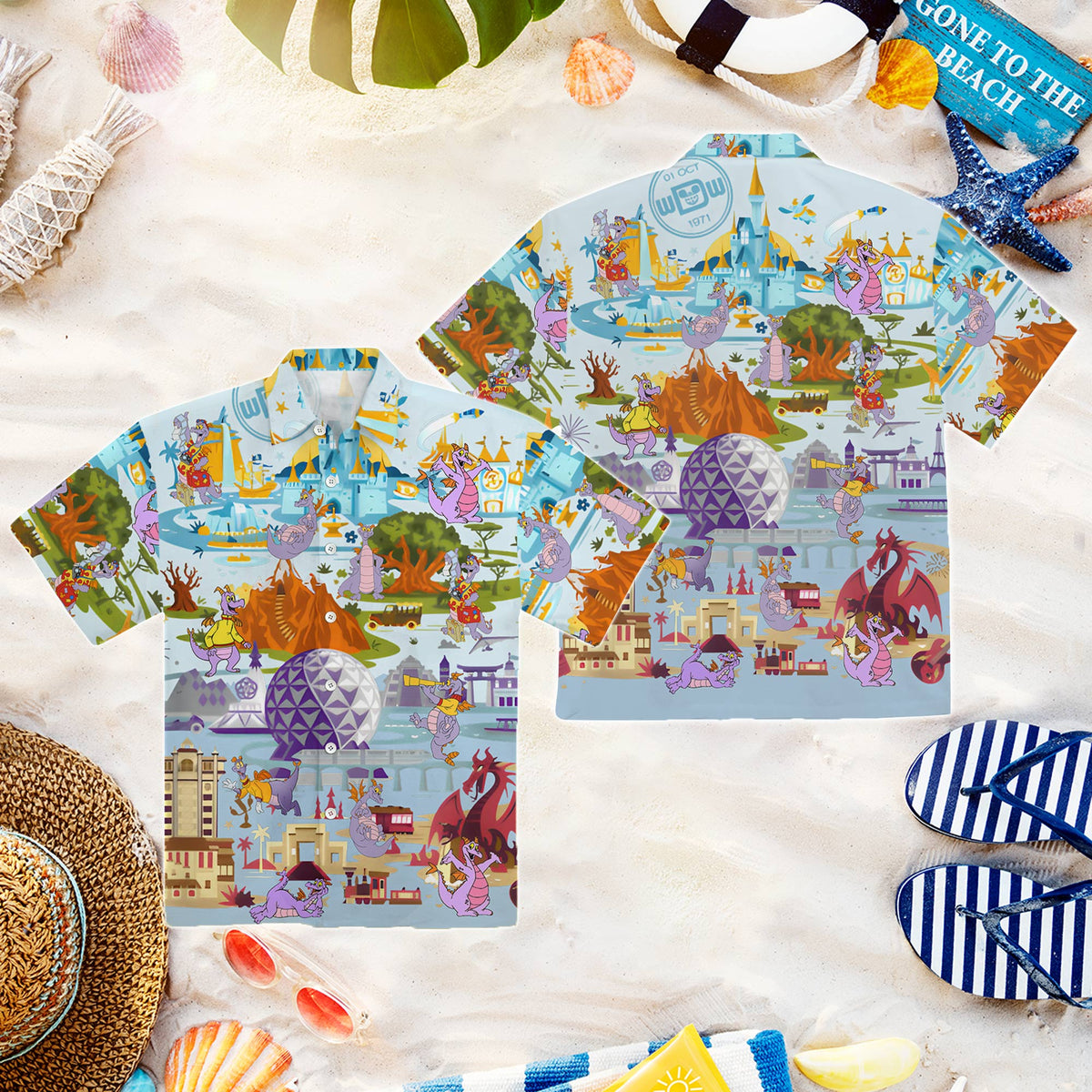 Epcot Figment Hawaiian Shirt