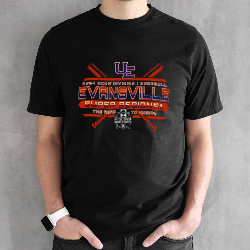 Evansville Purple Aces 2024 NCAA Division I Baseball Super Regional The Road To Omaha T-shirt