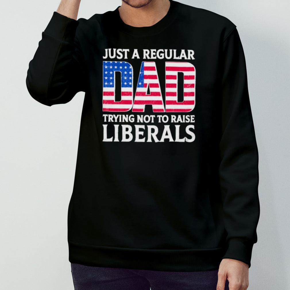 Fatherâ€™s Day 2024 Just A Regular Dad Trying Not To Raise Liberals Shirt