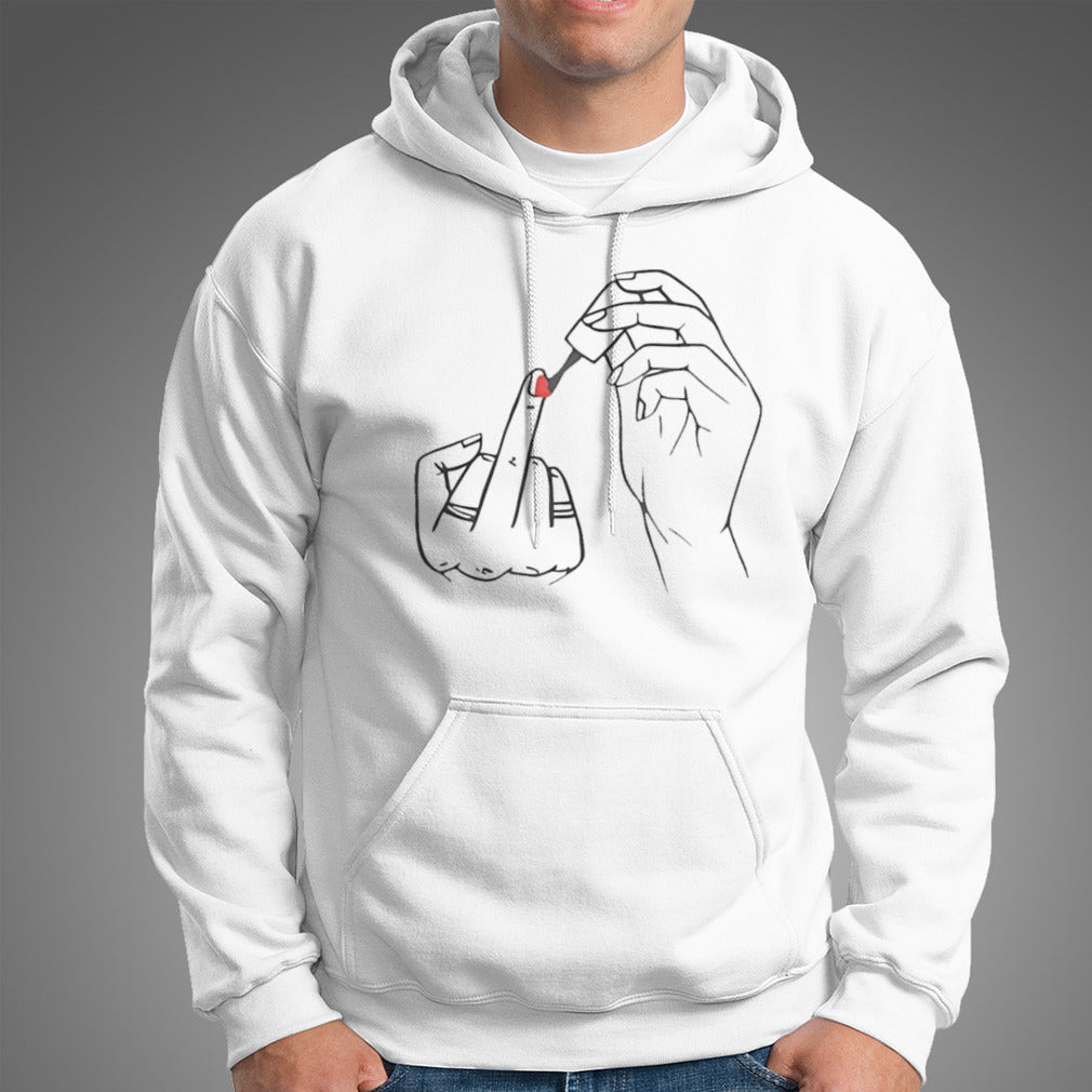 Feminist nail polish middle finger shirt