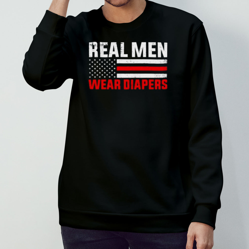 Flag Real Men Wear Diapers Trump 2024 T-Shirt