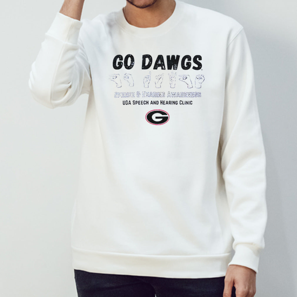 Georgia Bulldogs go dawgs speech and hearing awareness UGA speech and hearing clinic shirts