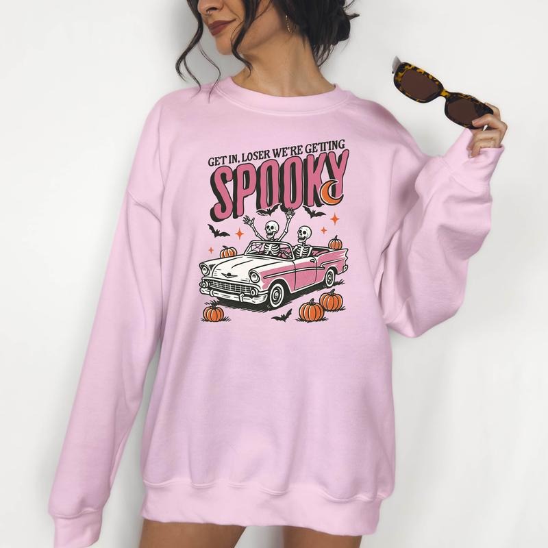 Get in Loser, We're Getting Spooky - Unisex Crewneck Sweatshirt,  Hallowen Theme, Funny Apparel, Gift Idea, Relaxed Fit, Casual Apparel
