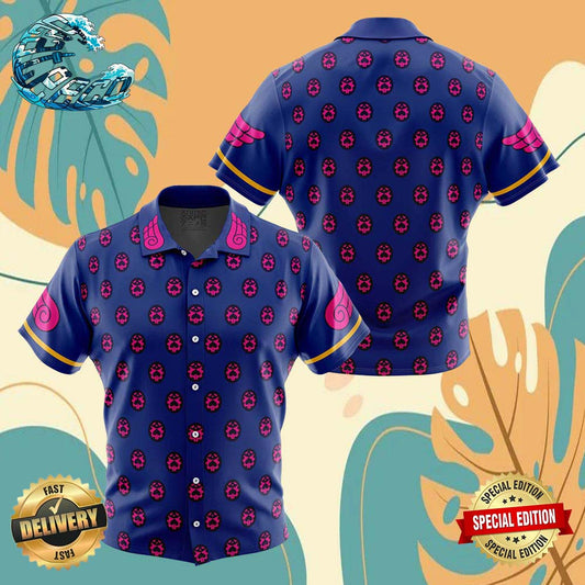 Giorno Giovanna Manga Jojoâ€™s Bizarre Adventure Button Up Anime Ape Hawaiian Shirt