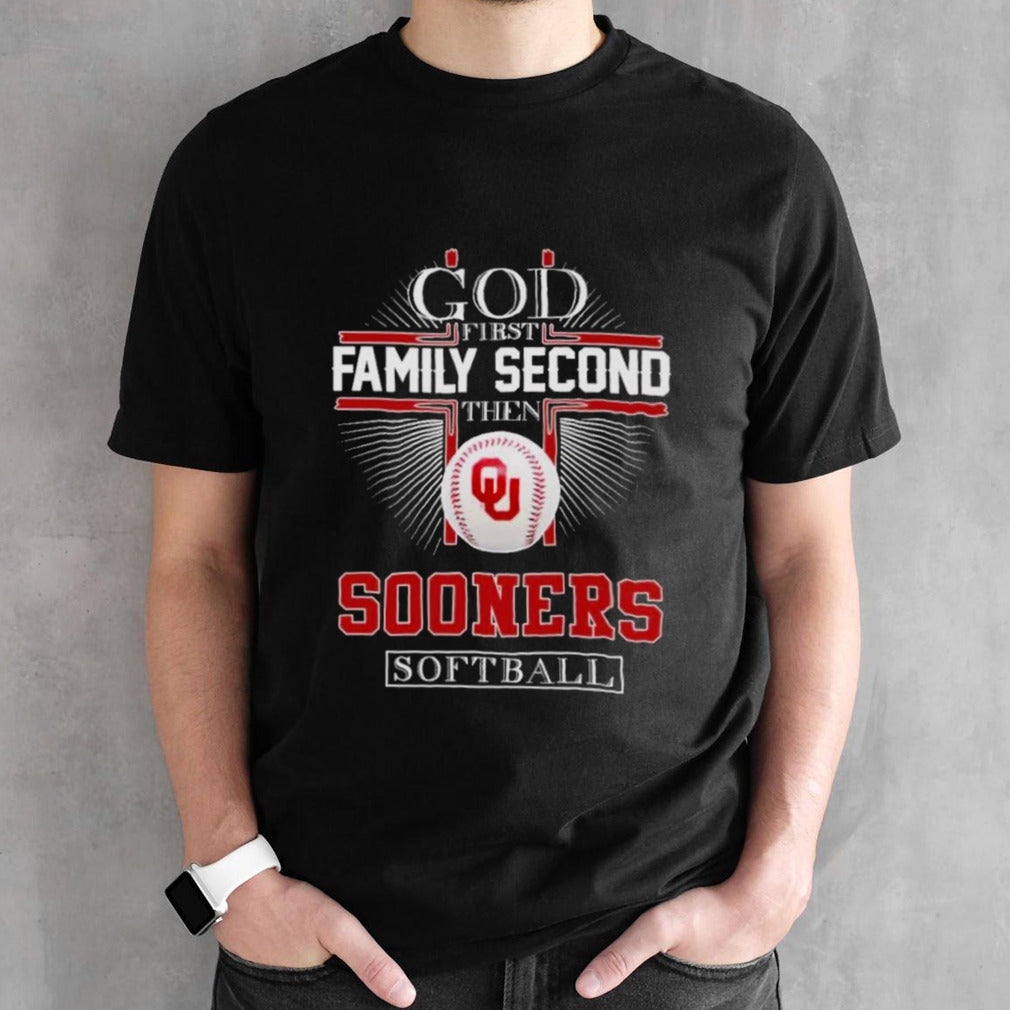 God First Family Second Then Oklahoma Sooners Softball 2024 Signatures Shirts