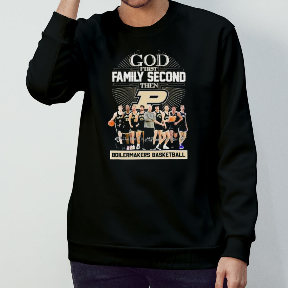 God First Family Second Then Purdue Boilermakers Mensâ€™s Basketball Championship Signatures Shirts