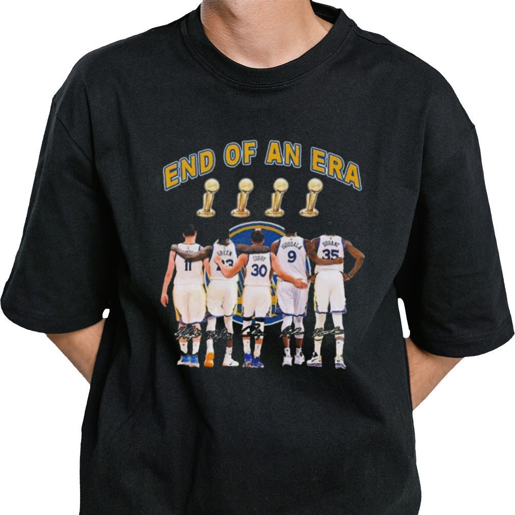 Golden State Warriors End Of An Era Thompsonâ€™s Green Curry Iguodala And Durant Signatures T-shirt