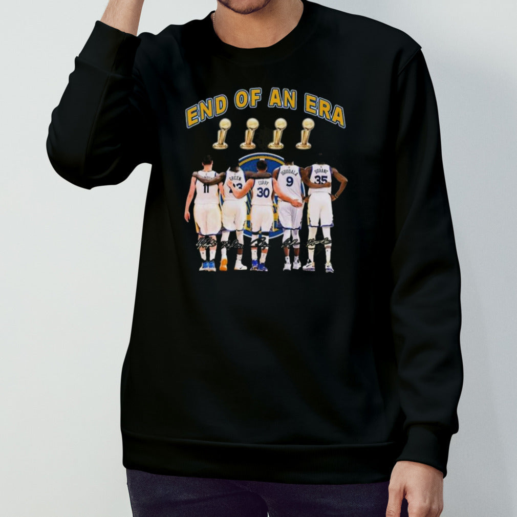 Golden State Warriors End Of An Era Thompsonâ€™s Green Curry Iguodala And Durant Signatures T-shirt