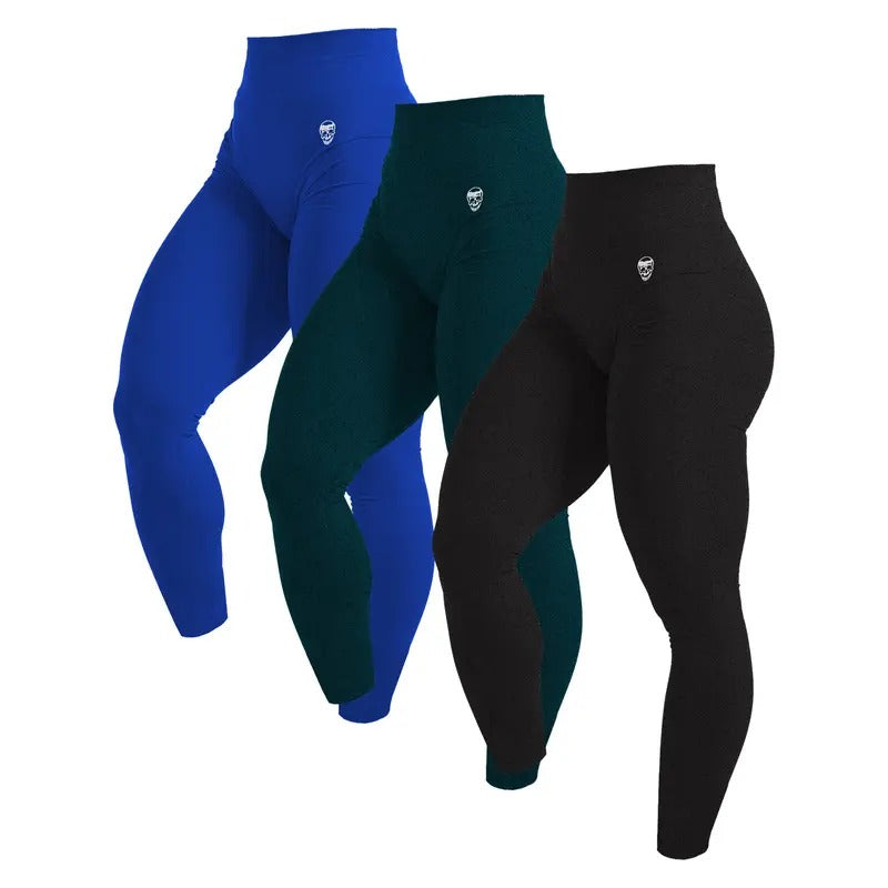 Gymreapers Infinity Seamless Workout Leggings for Women 3-Pack High Waisted Compression Tummy Control Leggings with Scrunch Back Squat Proof Fit for Gym Training Running Yoga Activewear Moisture-Wicking 4-Way Stretch Durable Fabric
