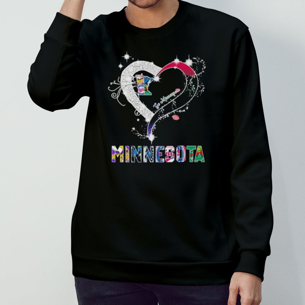 Heart Minnesota Sports Teams Go Minneapolis Shirt