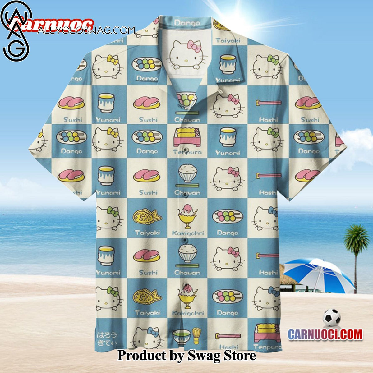 HelloKitty Silk Hawaiian Shirt