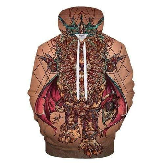 HickVibes Tortilla Brown Lion Poster Art Anime Animal B1150 3D Pullover Printed Over Unisex Hoodies