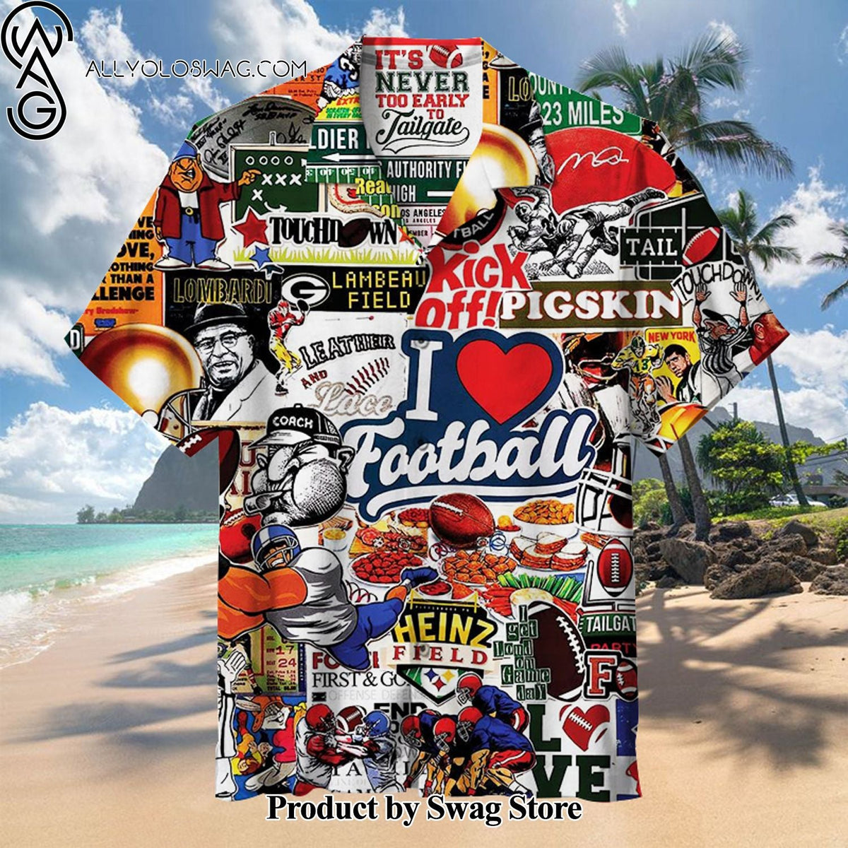 I Love Football Summer Vibes Hawaiian Shirt