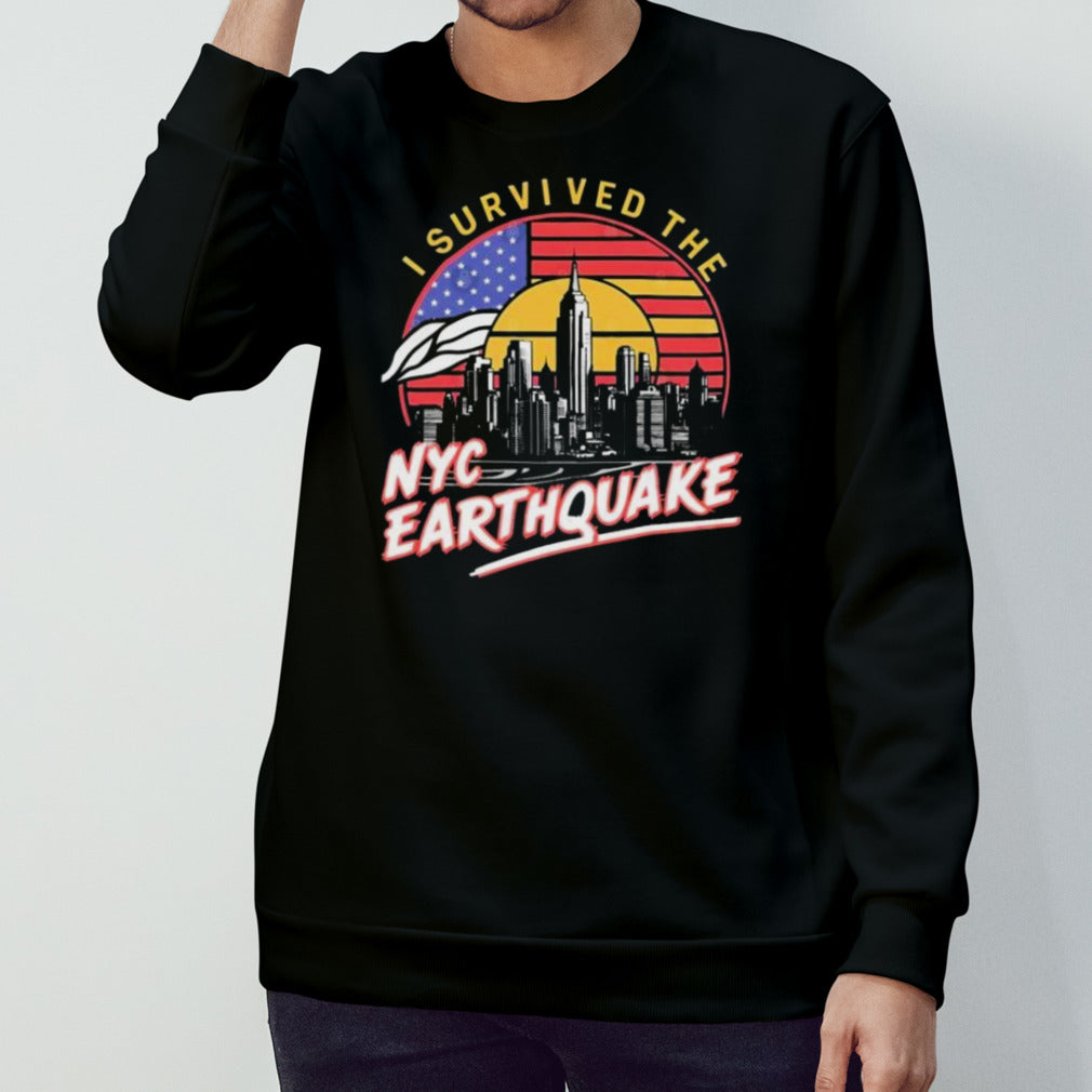 I Survived The NYC Earthquake Retro Sunset T-Shirts