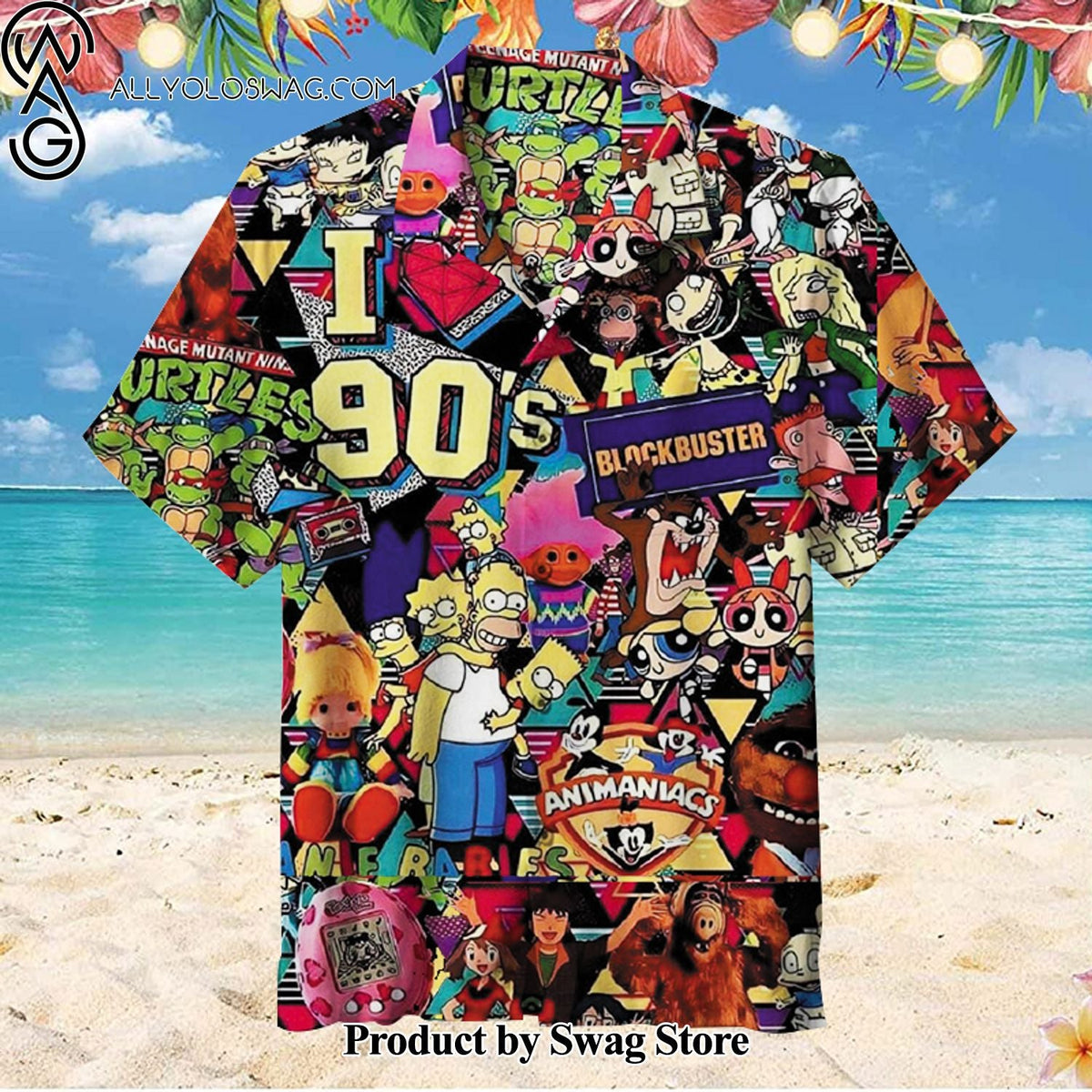I love 90's Pool Party Hawaiian Shirt