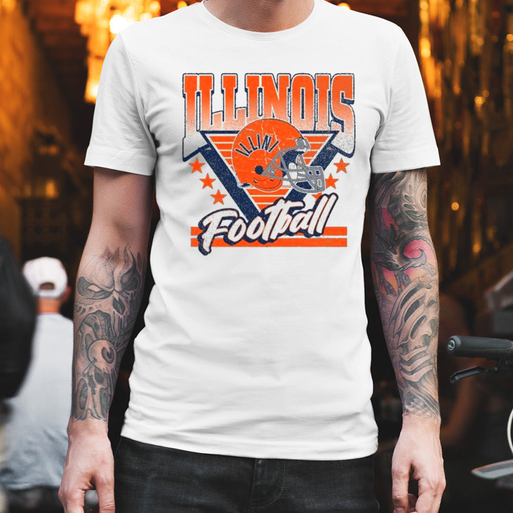 Illinois Fighting Illini Retro Football Helmet T-shirt