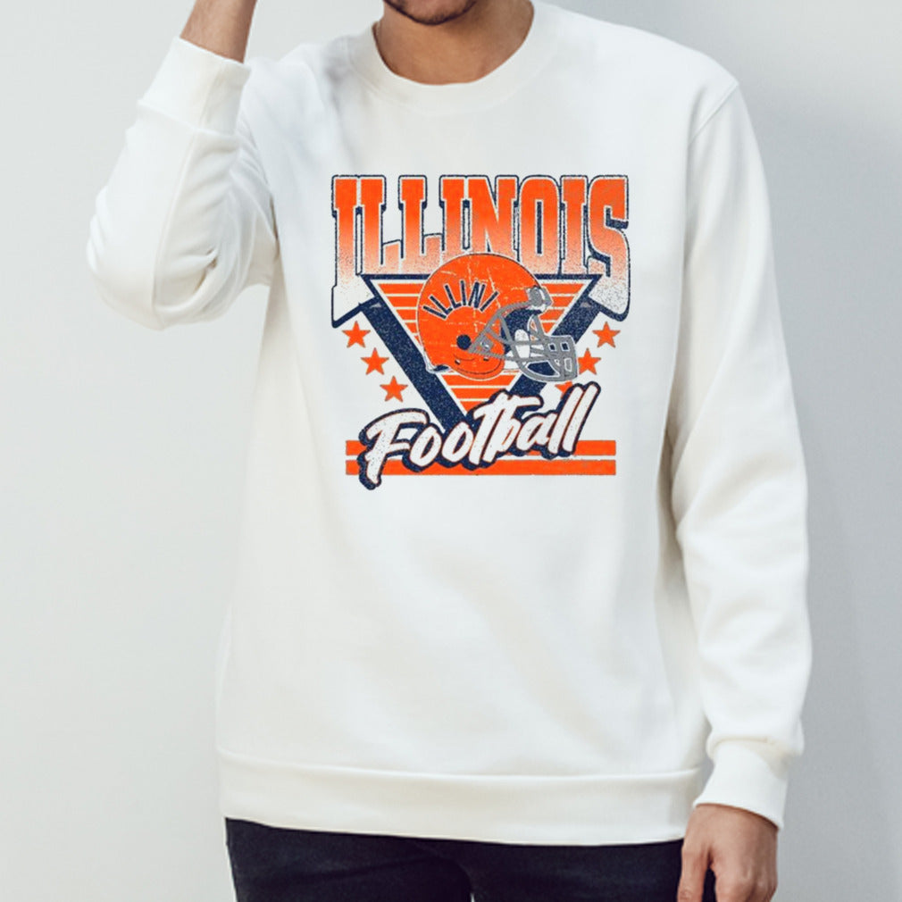 Illinois Fighting Illini Retro Football Helmet T-shirt