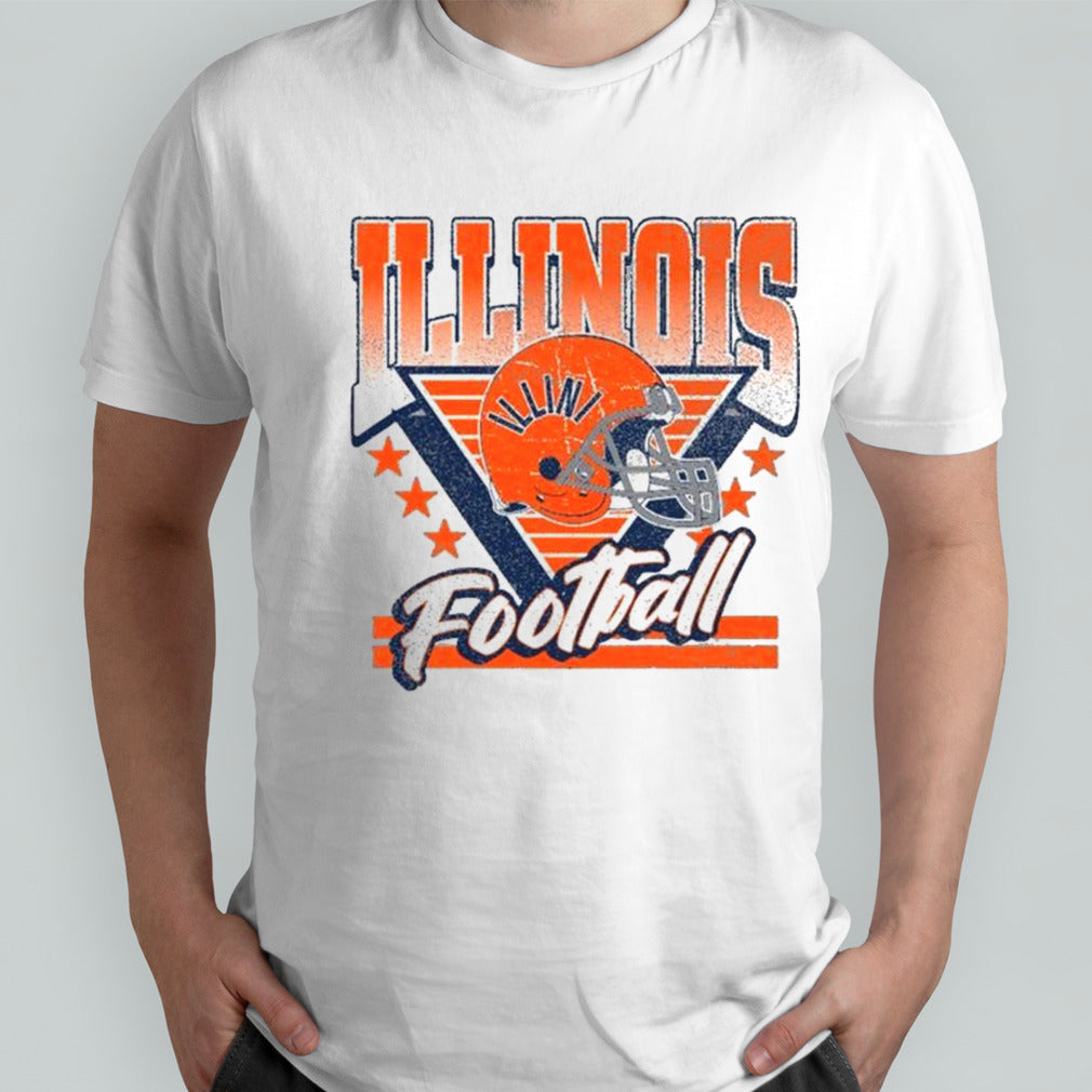 Illinois Fighting Illini Retro Football Helmet T-shirt