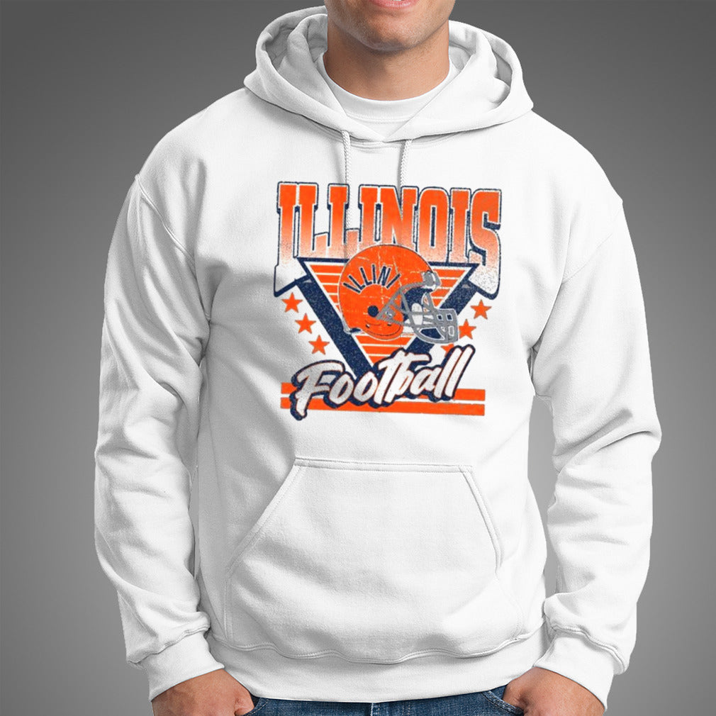 Illinois Fighting Illini Retro Football Helmet T-shirt