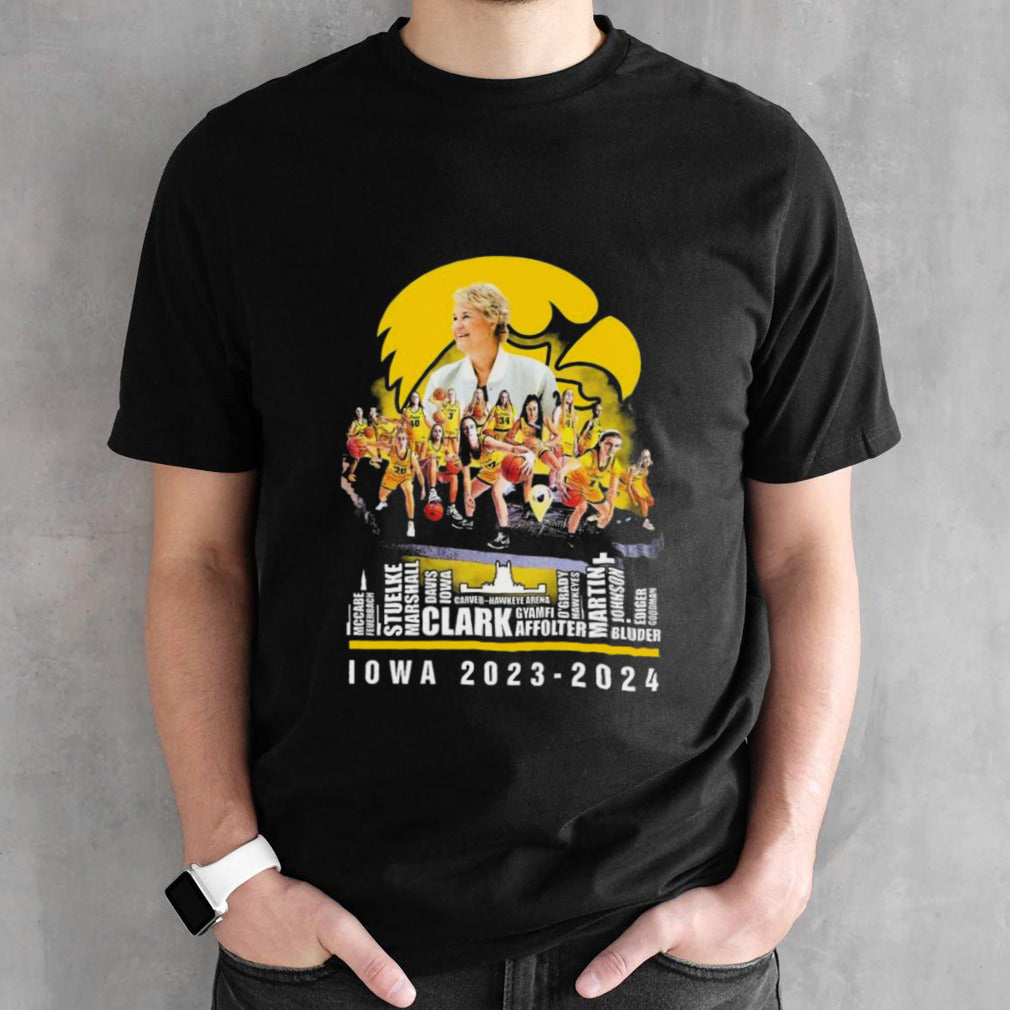 Iowa Womensâ€™s Basketball Skyline Players Iowa 2023-2024 Shirts