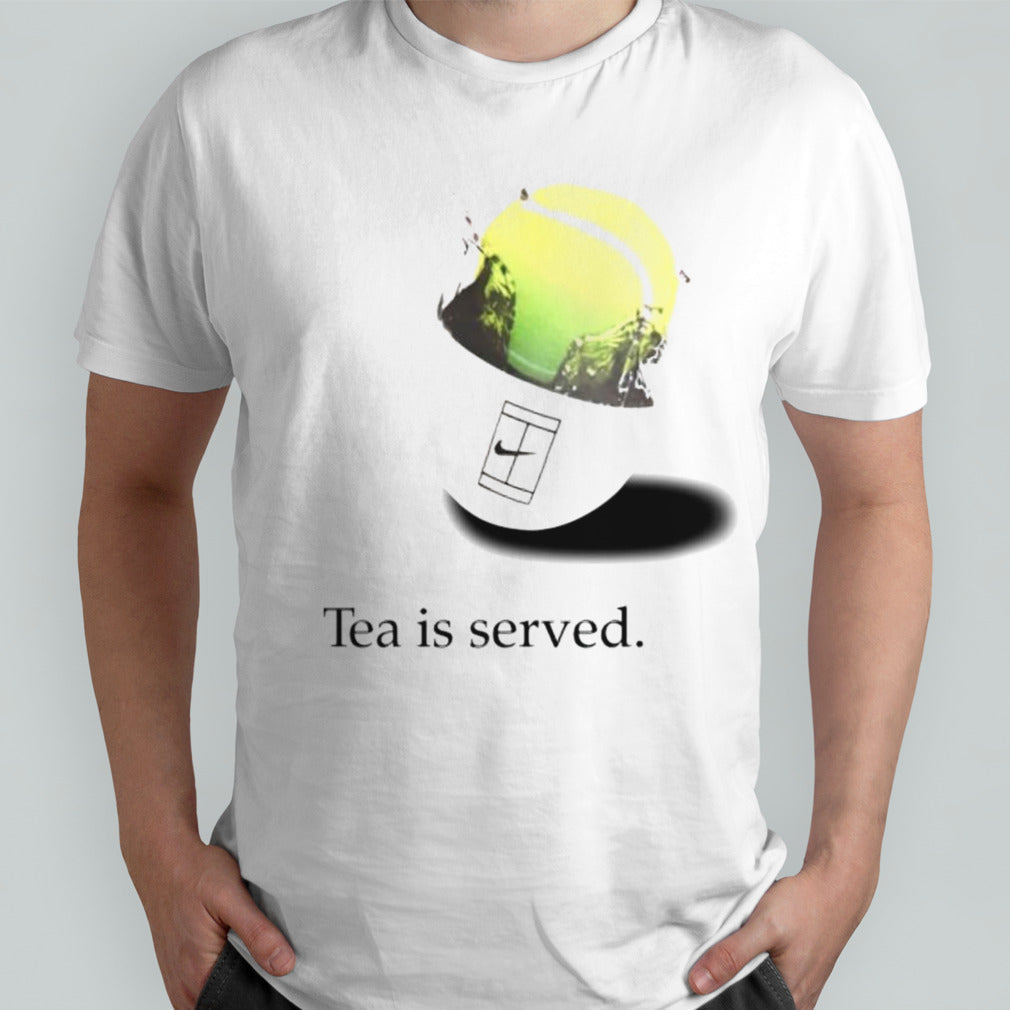 Jannik Sinner wearing tea is served shirts