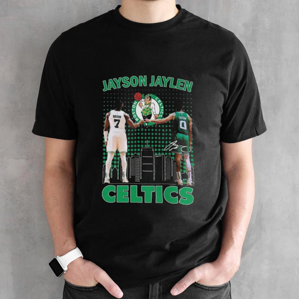 Jayson Tatum And Jaylen Brown Boston Celtics Basketball Signature 2024 T-shirt