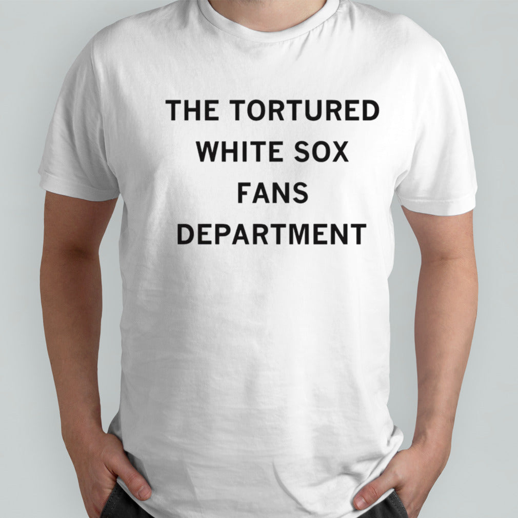 Jimmy V wearing the tortured white sox fans department shirts