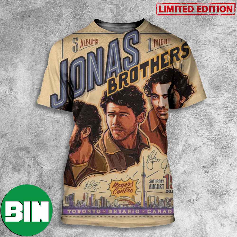 Jonas Brothers 5 Albums 1 Night Show In Toronto At Rogers Centre August 19 2023 3D T-Shirts