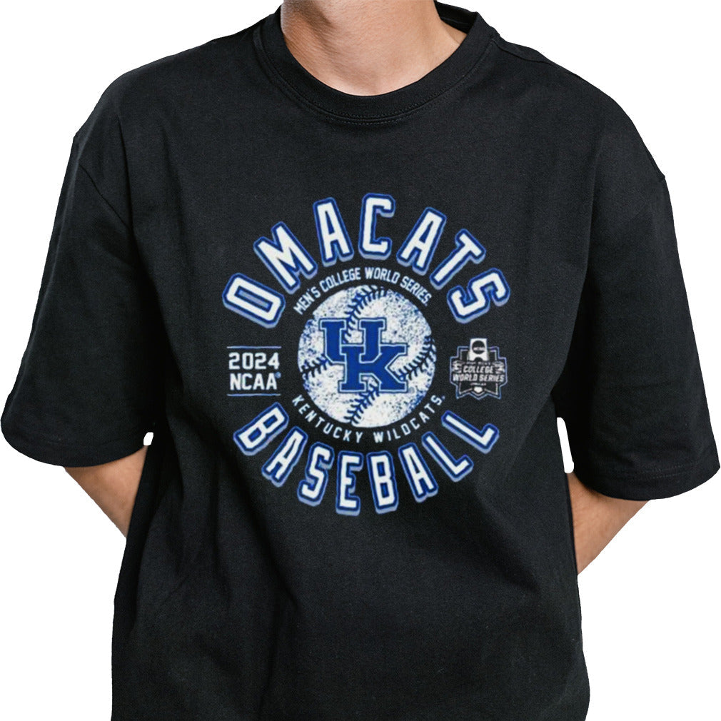 Kentucky Wildcats Menâ€™s College World Series 2024 NCAA OmaCats Baseball Shirt