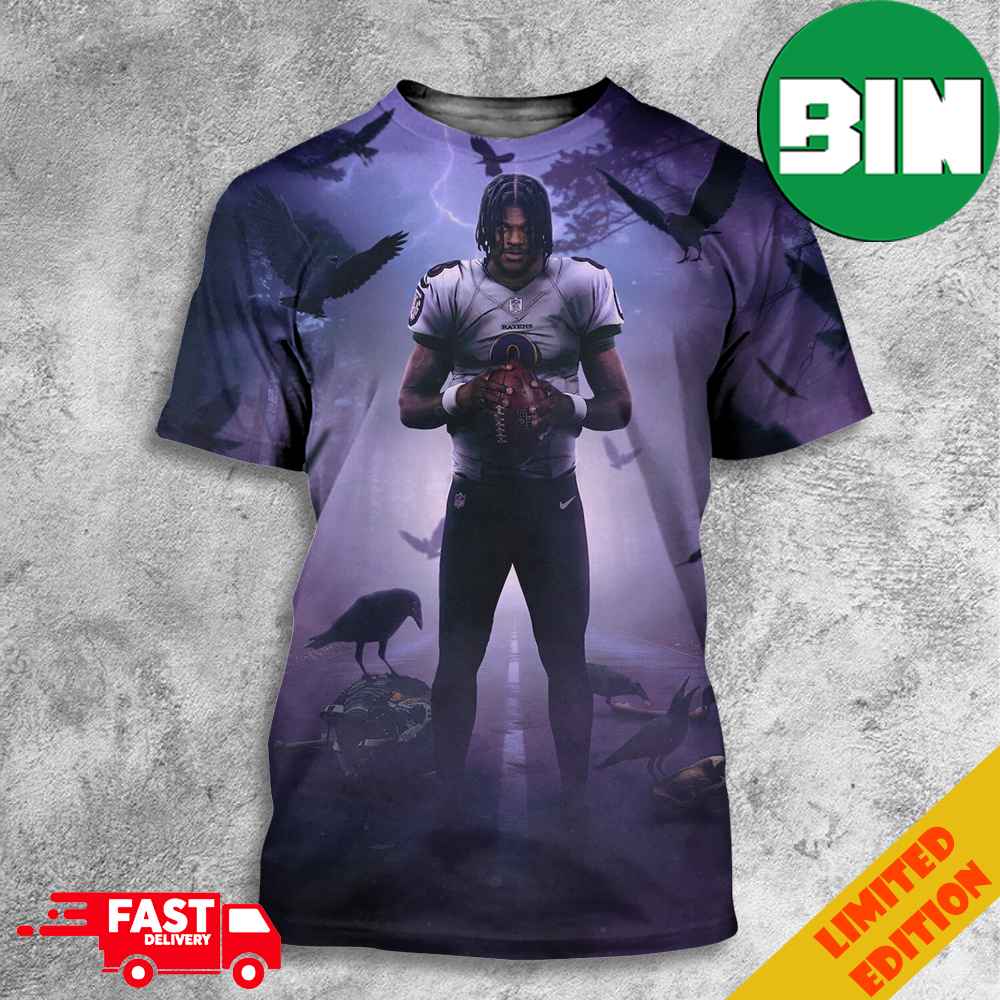 Lamar Jackson And The Baltimore Ravens Flock Clinch A Playoff Berth With A Win Over The Jags 3D T-Shirts
