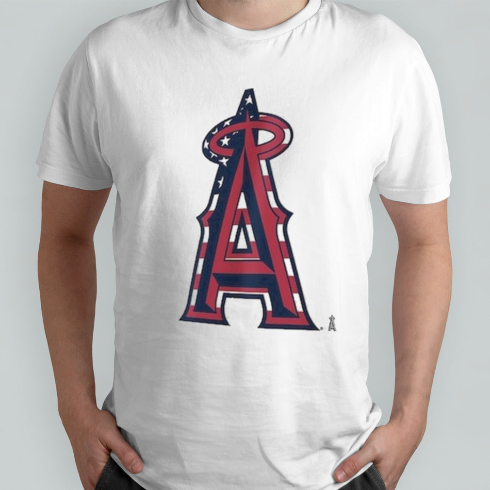 Los Angeles Angels Logo 4th Of July Flag T-shirt