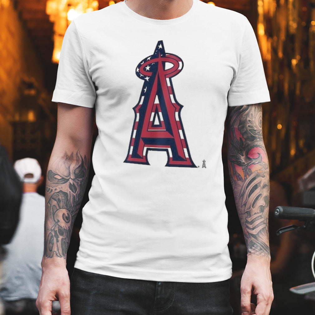 Los Angeles Angels Logo 4th Of July Flag T-shirt
