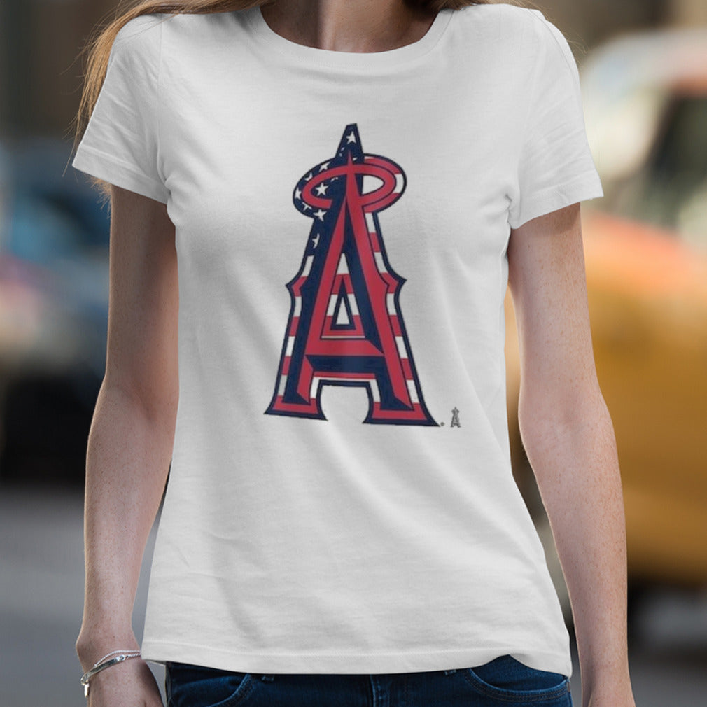Los Angeles Angels Logo 4th Of July Flag T-shirt