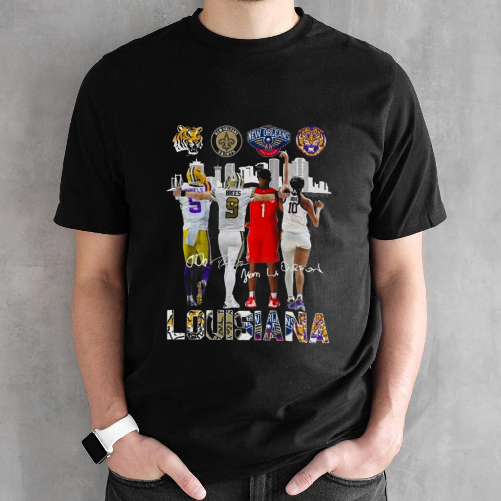Louisiana Sports Teams Daniels Brees Williamson And Reese Signatures Shirts