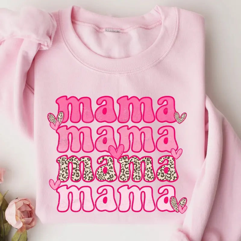 Mama Sweatshirt - Cozy Love Gift for Mom, Mother's Day Crewneck for Women