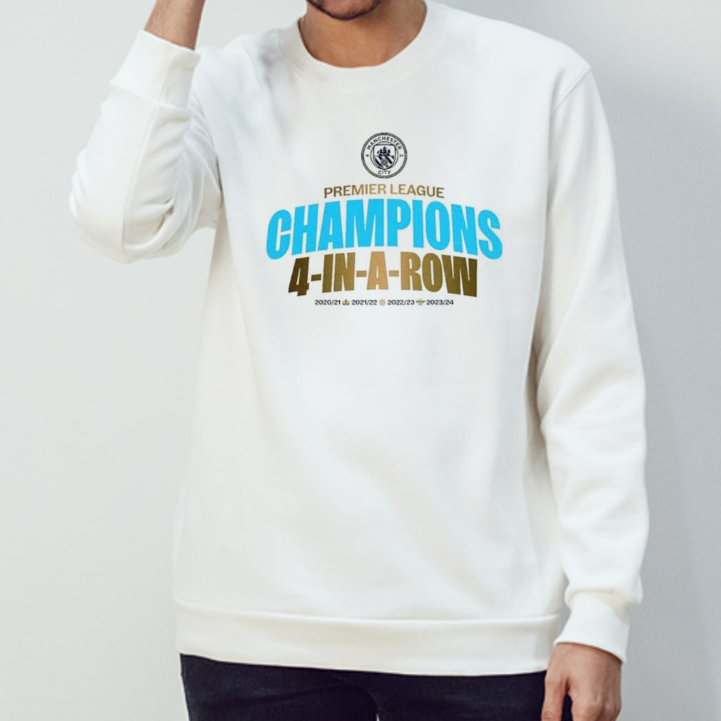 Manchester City 1863FC Four-Time Consecutive Premier League Champions Lockup shirt