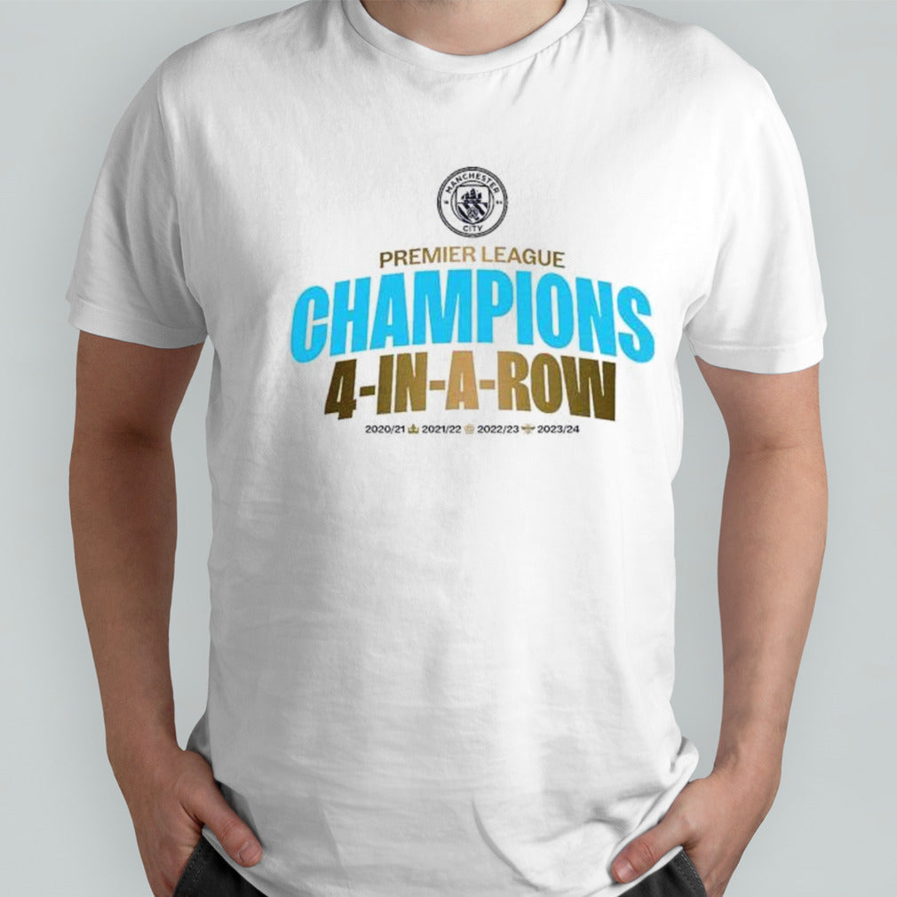Manchester City 1863FC Four-Time Consecutive Premier League Champions Lockup shirt