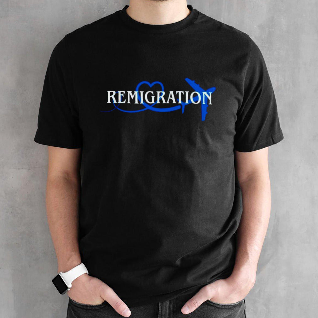 Martin Sellner wearing Remigration shirts