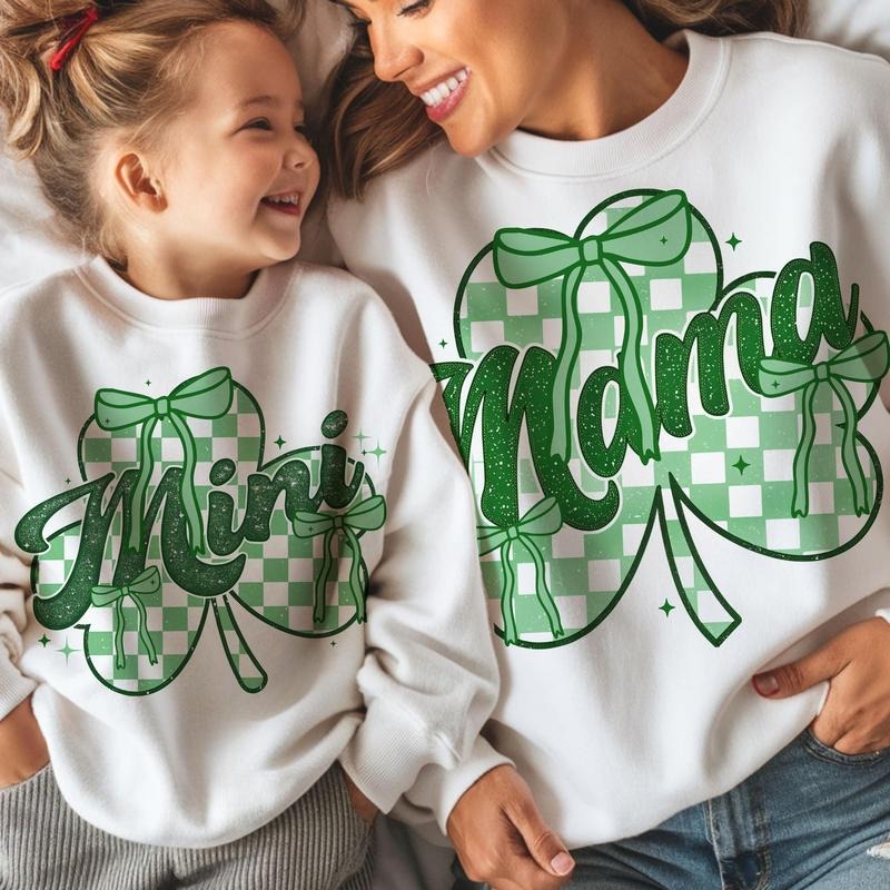 Match Mama Mini St Patricks Day Shirt, St Patricks Day Lucky Shirt,Coquette Bow Irish Shirt, Shirt, St Patricks Day Shirts