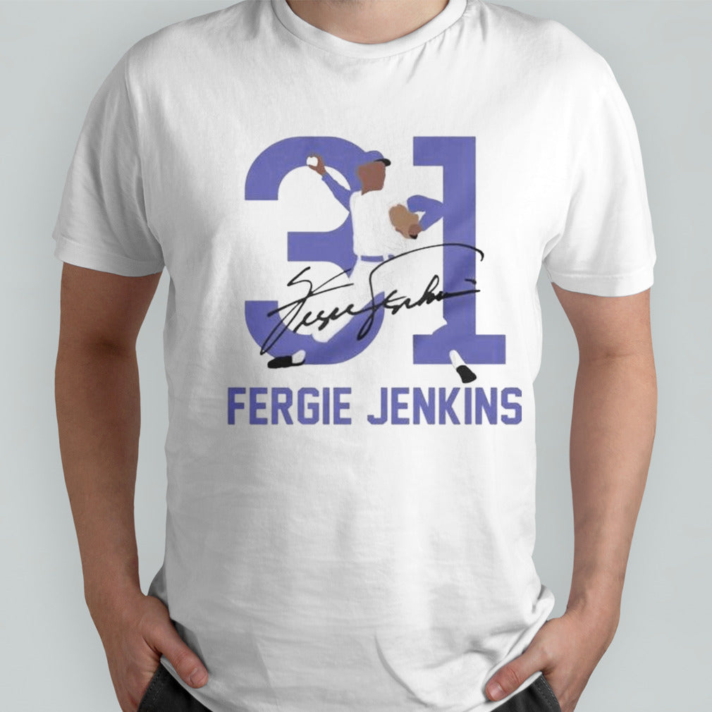 Mensâ€™s Teambrown Fergie Jenkins Baseball Signature T-shirts