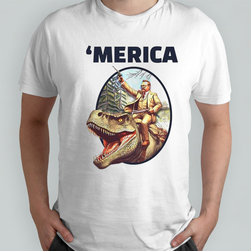 Merica T-Rex riding shirt