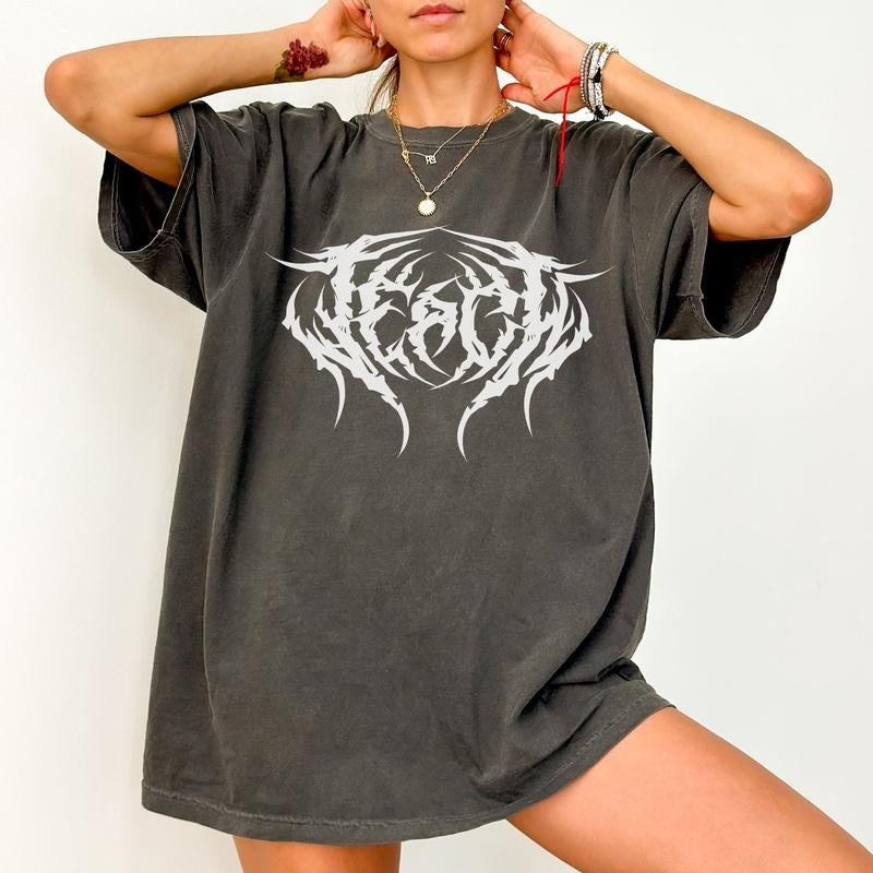 Metal Teach - Comfort Colors Tee PRINTED FONT Punk Rock Alternative Streetwear Tshirt Back to School Teacher Appreciation